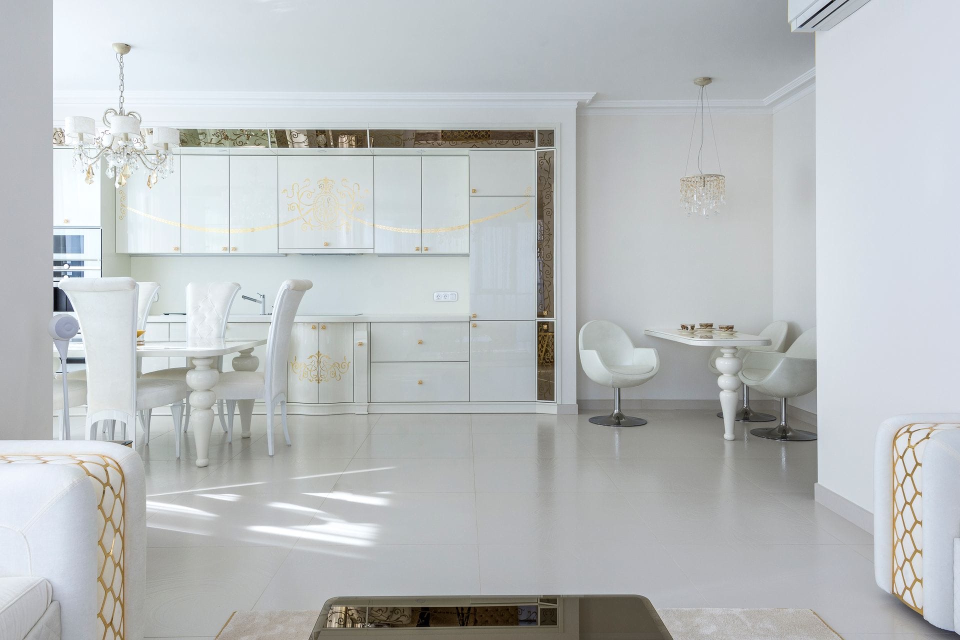 Porcelain tile flooring