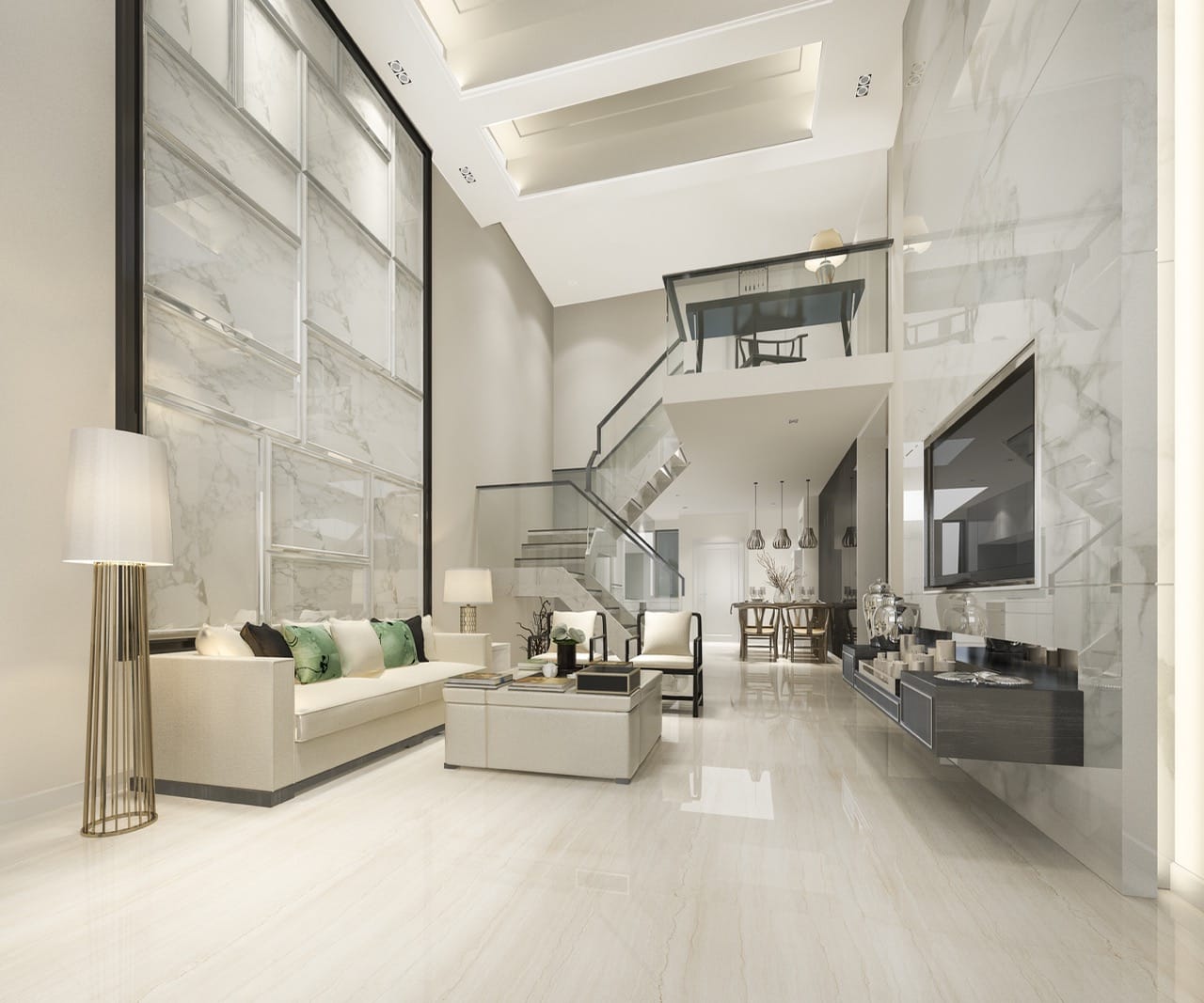 Elegant interior design with modern finishes