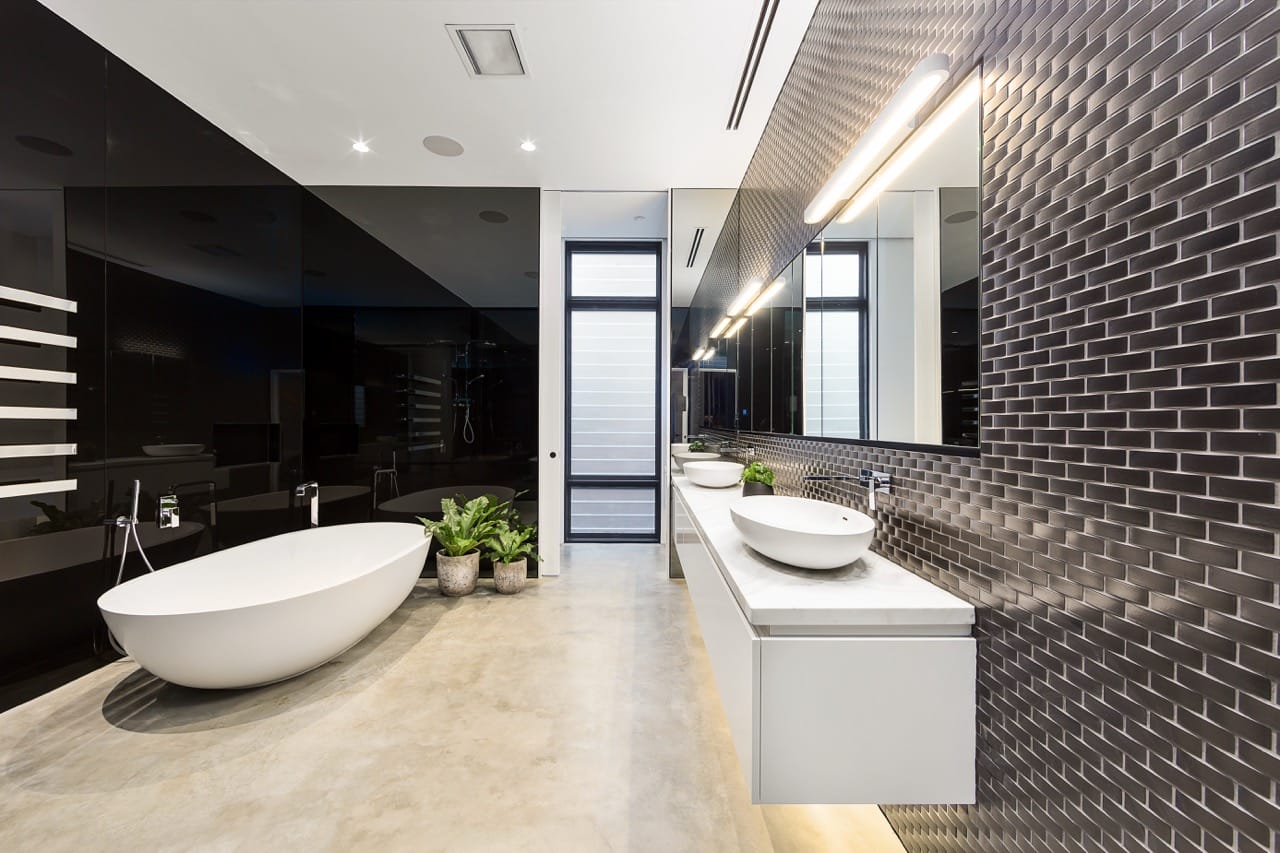 Modern minimalist bathroom interior design